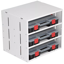 Weather Guard Three-Shelf Stackable Van Cabinet with 3 Parts Organizer Cases (9960-3-01)