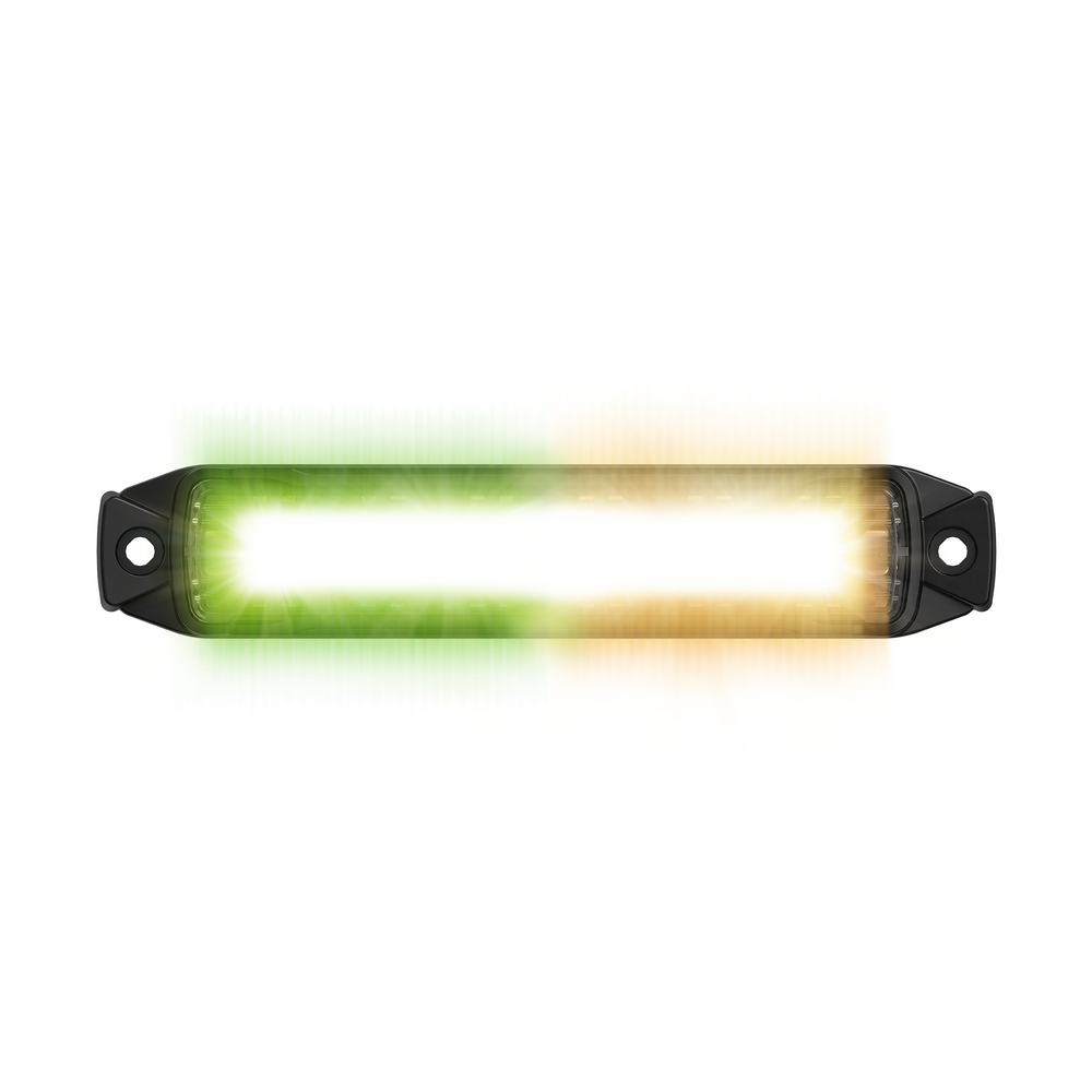 ARC Lighting Work Bar Strobe 4, 4" LED Perimeter Strobe, Amber/Green, SAE Certified - Part BB6010D