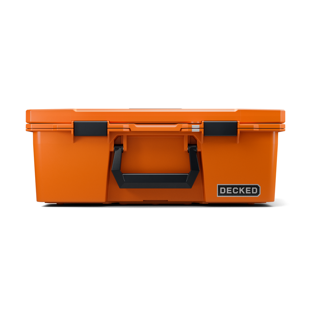 DECKED Halfrack 32 - includes two (2) dividers - blaze orange with black latches