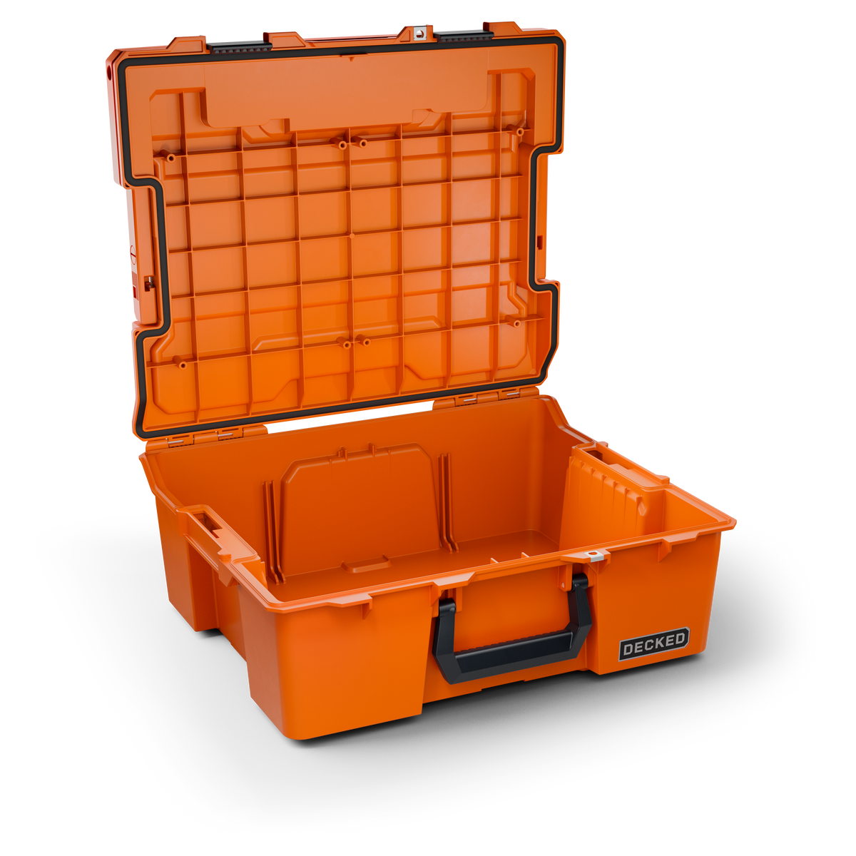 DECKED Halfrack 32 - includes two (2) dividers - blaze orange with black latches