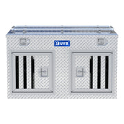 Bright Aluminum 48" x 48" Double-Door Dog Box with Full Enclosure & Storage