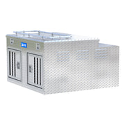 Bright Aluminum 48" x 48" Double-Door Dog Box with Full Enclosure & Storage