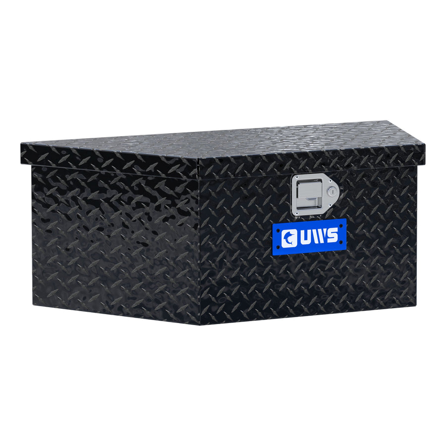 Gloss Black Aluminum 34" Trailer Tongue Box with Low Profile