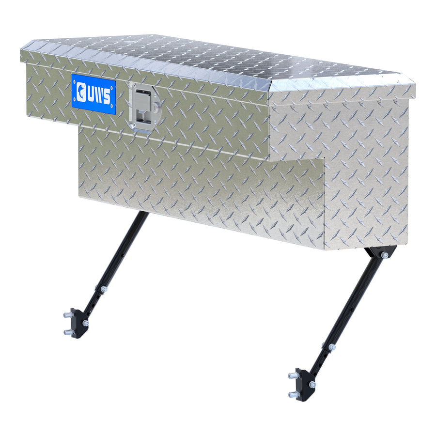 Bright Aluminum 36" Truck Side Tool Box with Space-Saving Legs