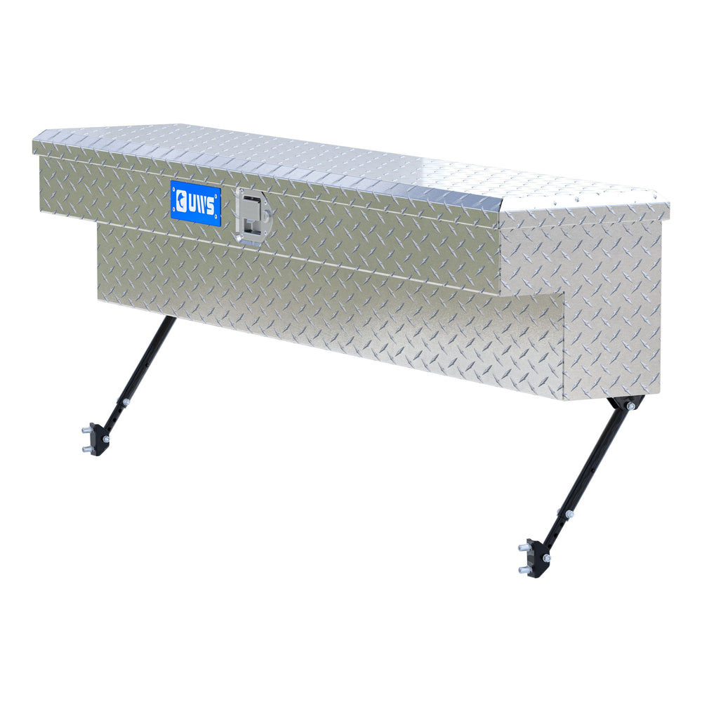 Bright Aluminum 60" Truck Side Tool Box with Space-Saving Legs
