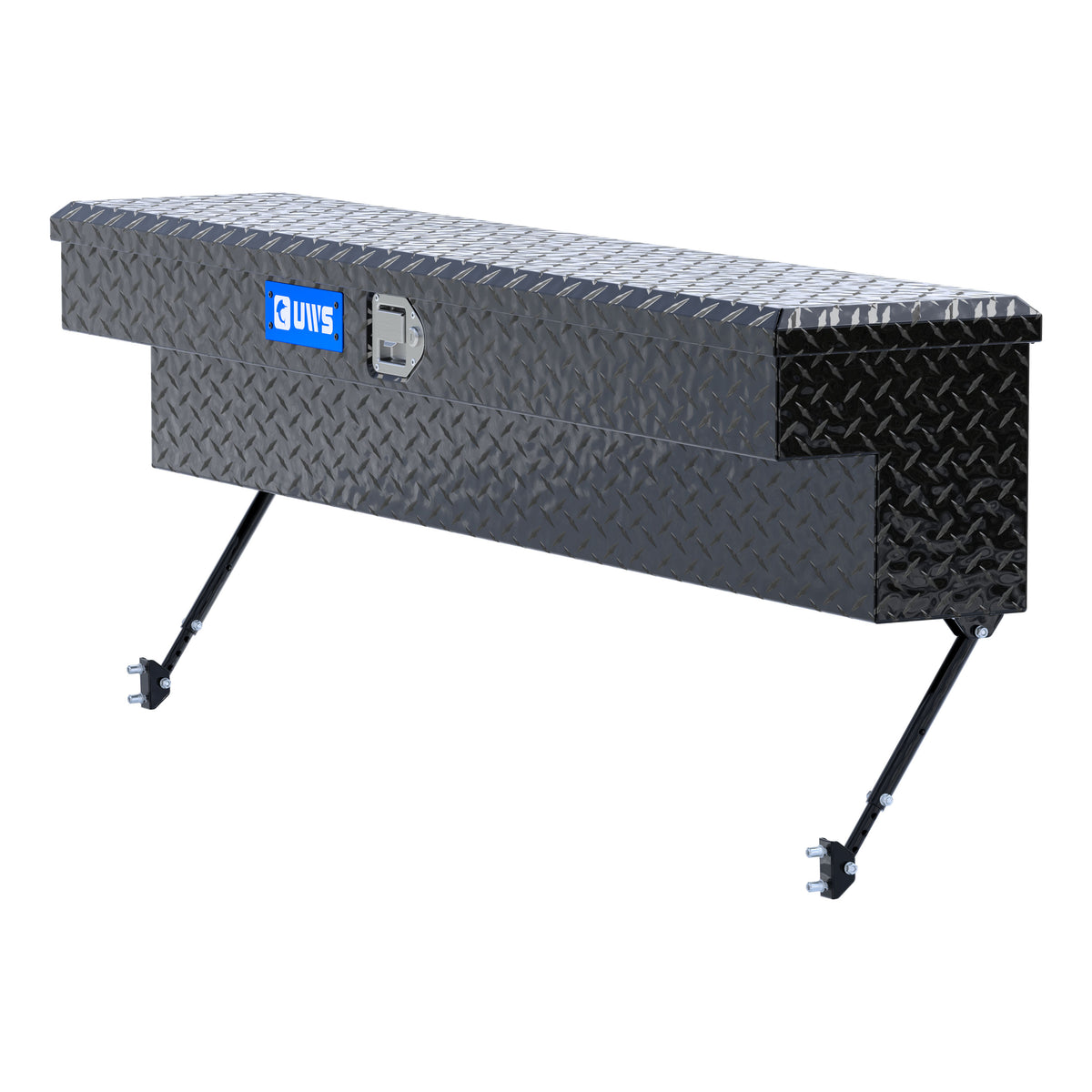 Gloss Black Aluminum 60" Truck Side Tool Box with Space-Saving Legs
