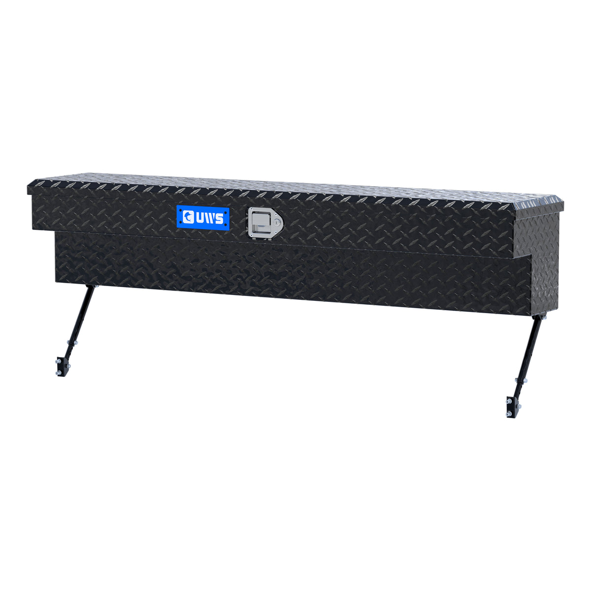 Gloss Black Aluminum 60" Truck Side Tool Box with Space-Saving Legs