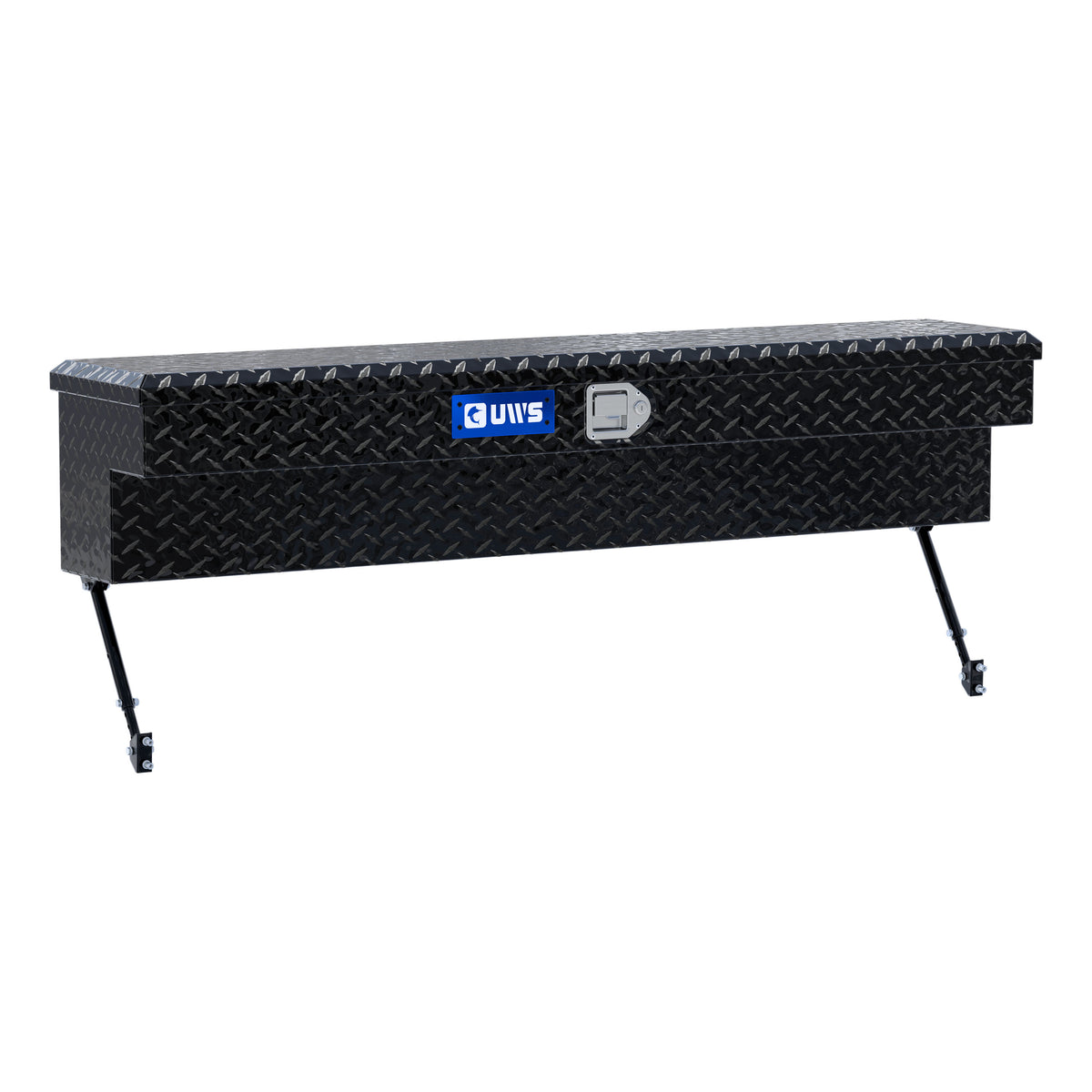 Gloss Black Aluminum 60" Truck Side Tool Box with Space-Saving Legs
