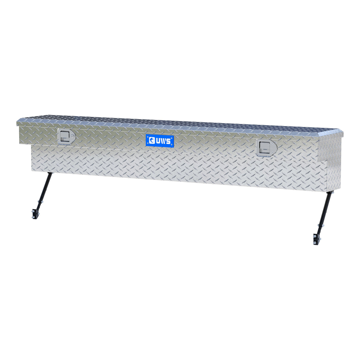 Bright Aluminum 72" Truck Side Tool Box with Space-Saving Legs