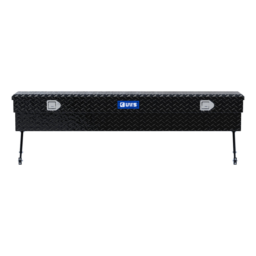 Gloss Black Aluminum 72" Truck Side Tool Box with Space-Saving Legs