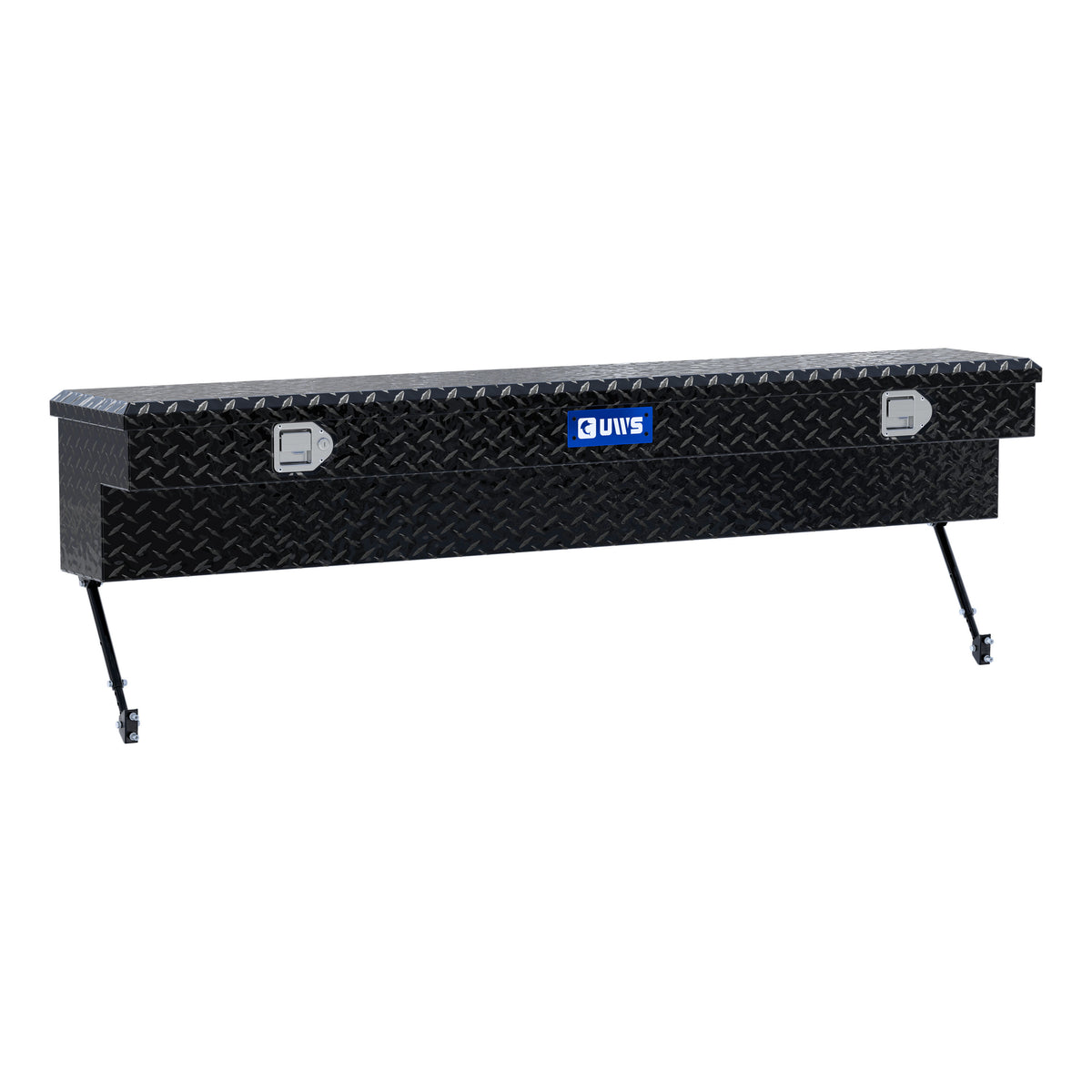 Gloss Black Aluminum 72" Truck Side Tool Box with Space-Saving Legs