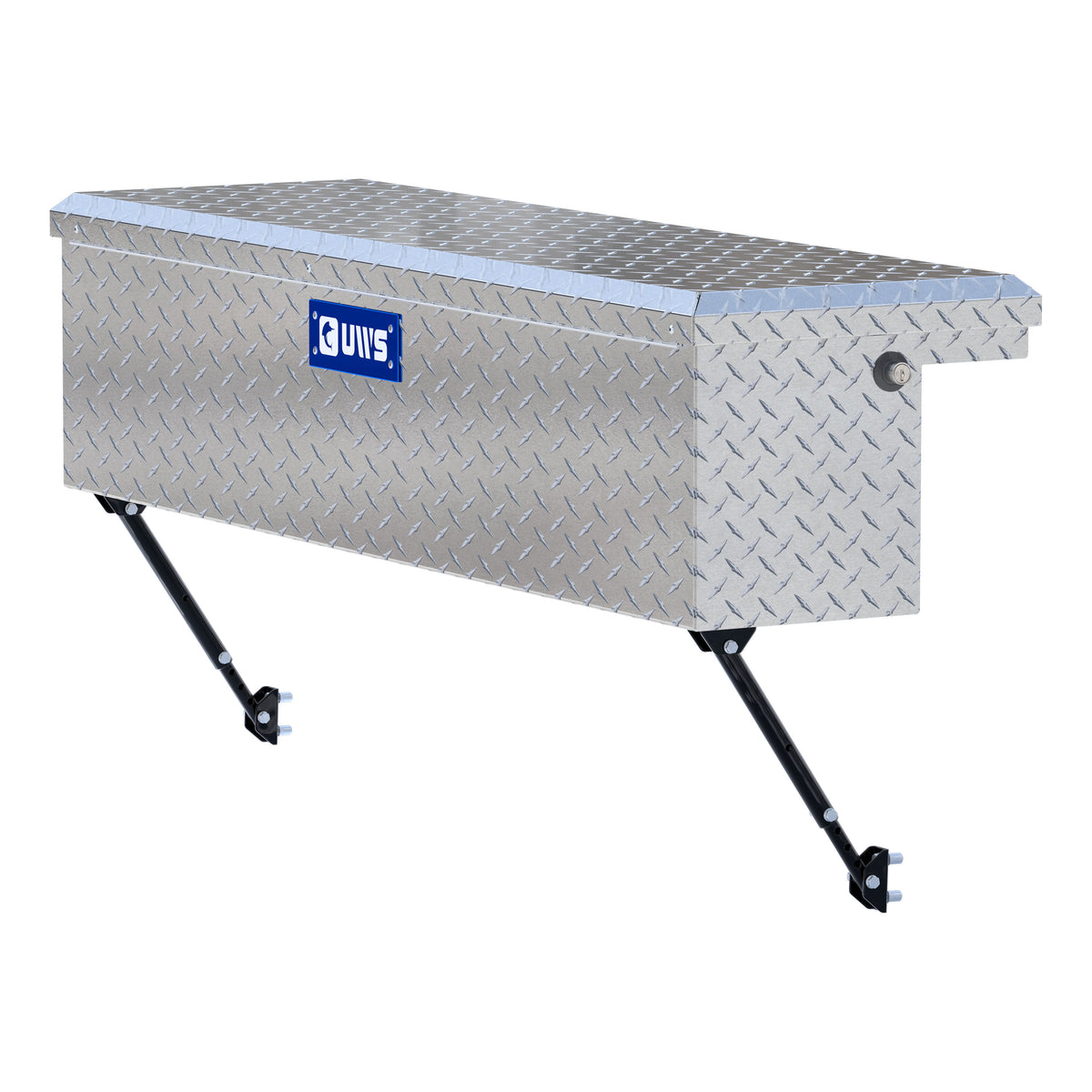 Bright Aluminum 48" Truck Side Tool Box with Low Profile, Space-Saving Legs
