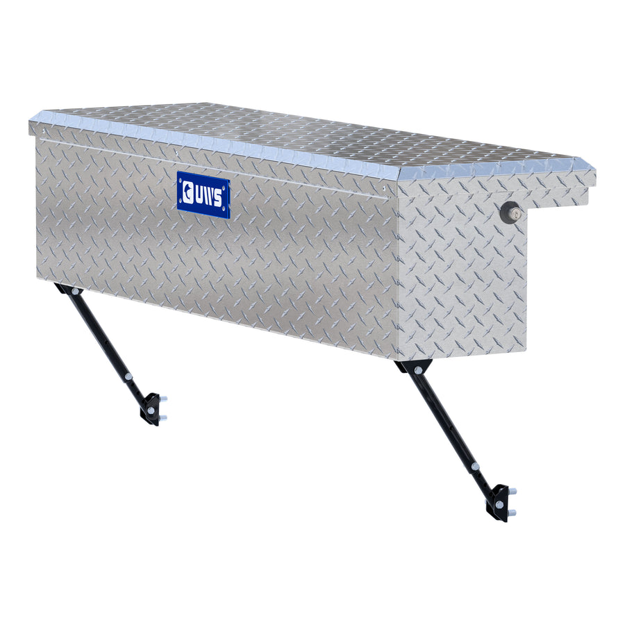 Bright Aluminum 48" Truck Side Tool Box with Low Profile, Space-Saving Legs
