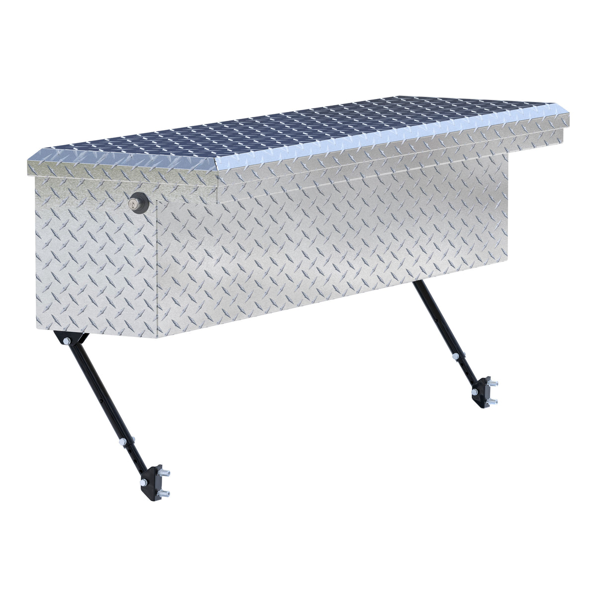 Bright Aluminum 48" Truck Side Tool Box with Low Profile, Space-Saving Legs