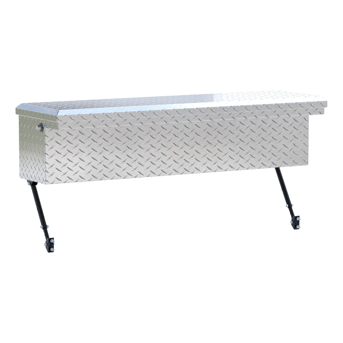 Bright Aluminum 48" Truck Side Tool Box with Low Profile, Space-Saving Legs