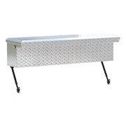 Bright Aluminum 48" Truck Side Tool Box with Low Profile, Space-Saving Legs