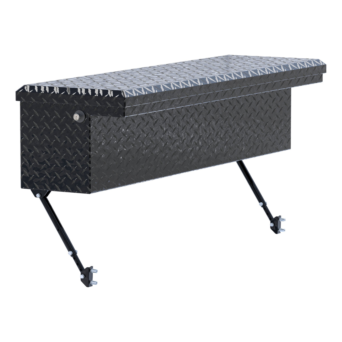 Gloss Black Aluminum 48" Truck Side Tool Box with Low Profile, Space-Saving Legs