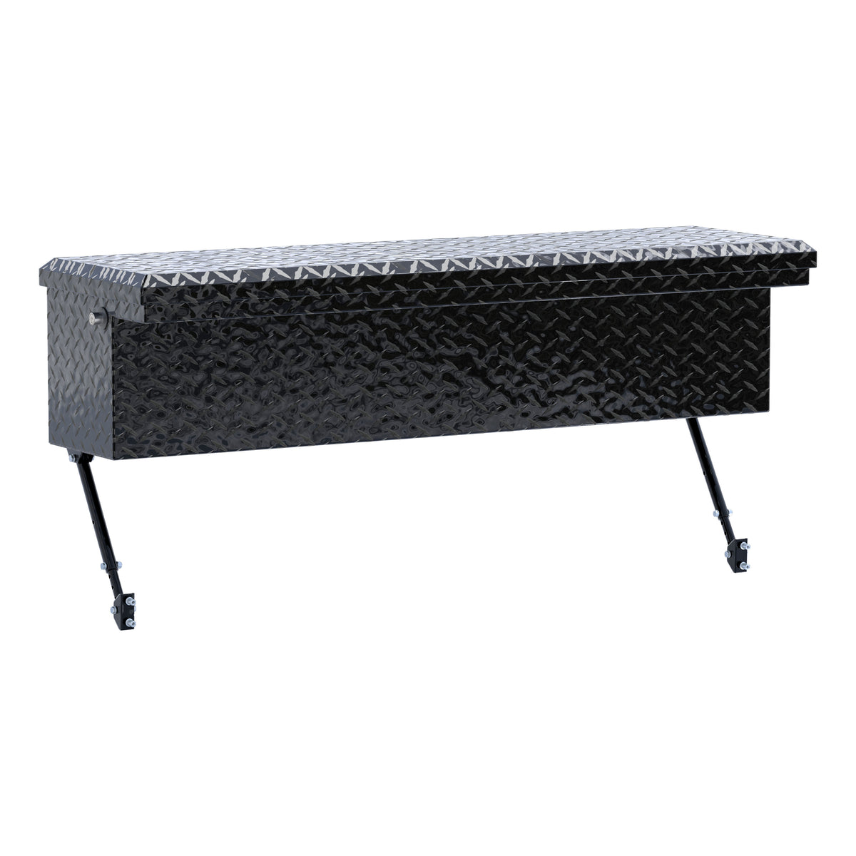 Gloss Black Aluminum 48" Truck Side Tool Box with Low Profile, Space-Saving Legs