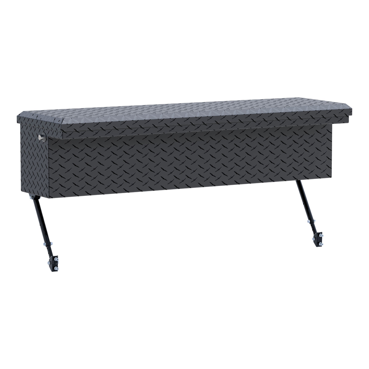 Matte Black Aluminum 48" Truck Side Tool Box with Low Profile, Space-Saving Legs