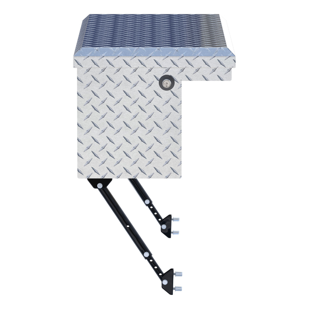 Bright Aluminum 36" Truck Side Tool Box with Low Profile, Space-Saving Legs