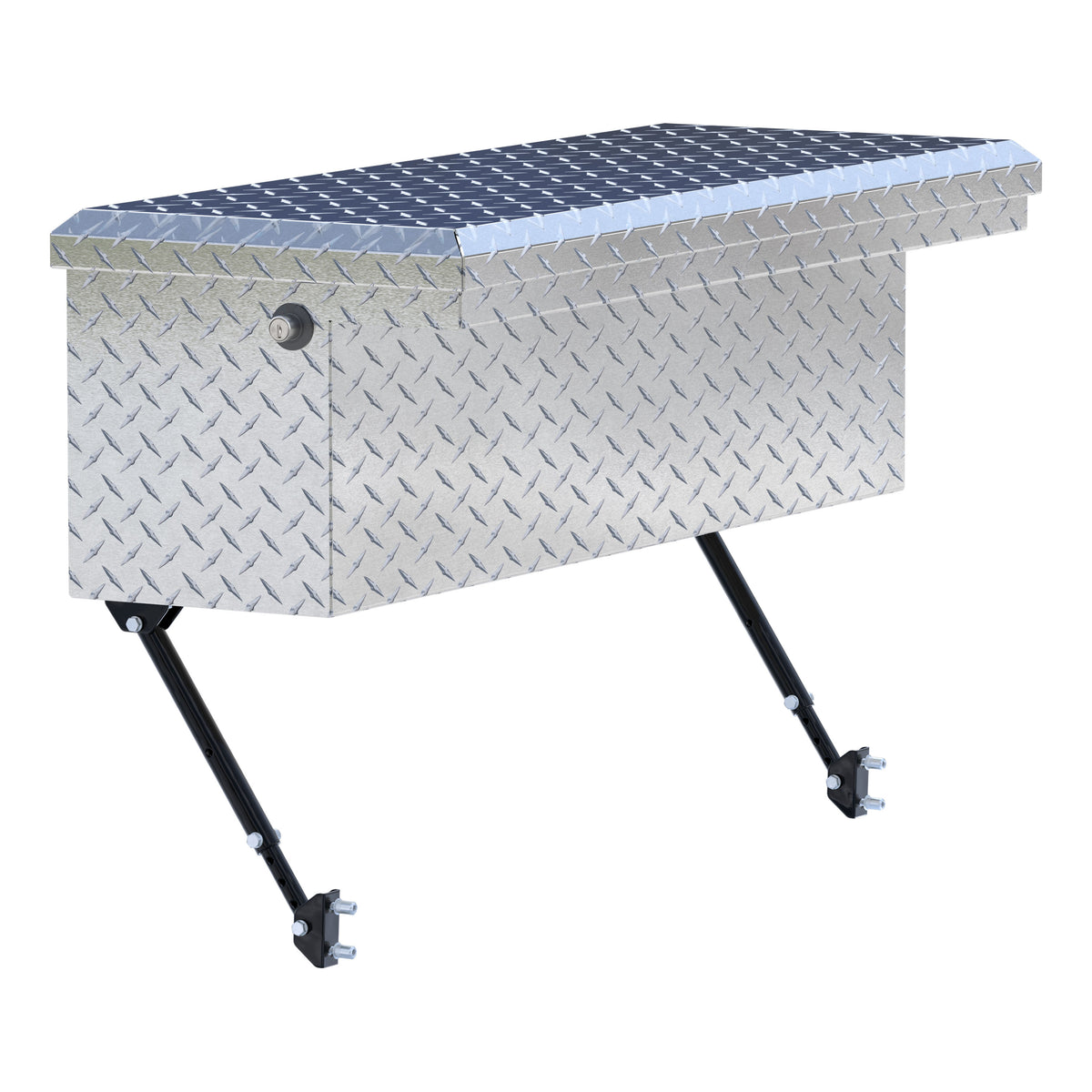 Bright Aluminum 36" Truck Side Tool Box with Low Profile, Space-Saving Legs
