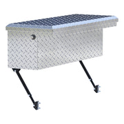 Bright Aluminum 36" Truck Side Tool Box with Low Profile, Space-Saving Legs