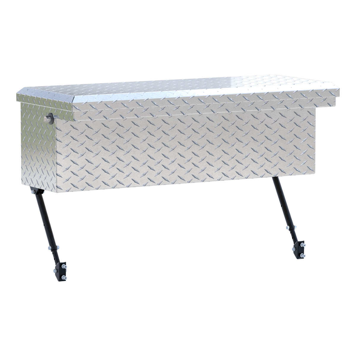 Bright Aluminum 36" Truck Side Tool Box with Low Profile, Space-Saving Legs