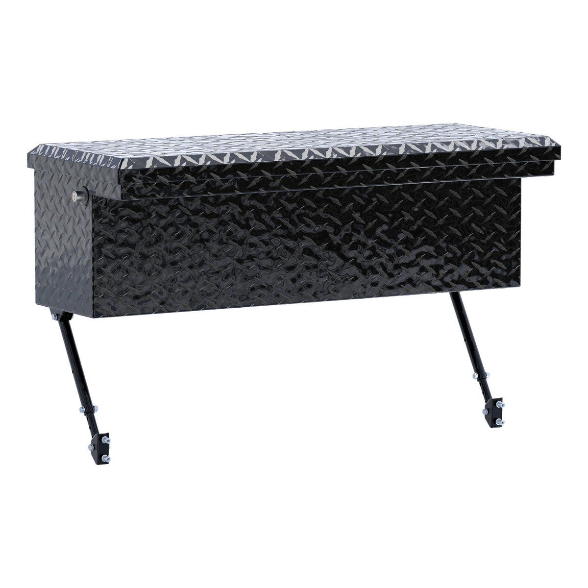Gloss Black Aluminum 36" Truck Side Tool Box with Low Profile, Space-Saving Legs