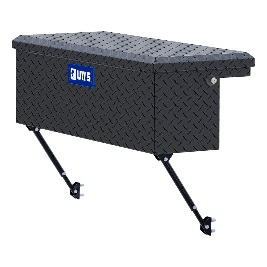 Matte Black Aluminum 36" Truck Side Tool Box with Low Profile, Space-Saving Legs