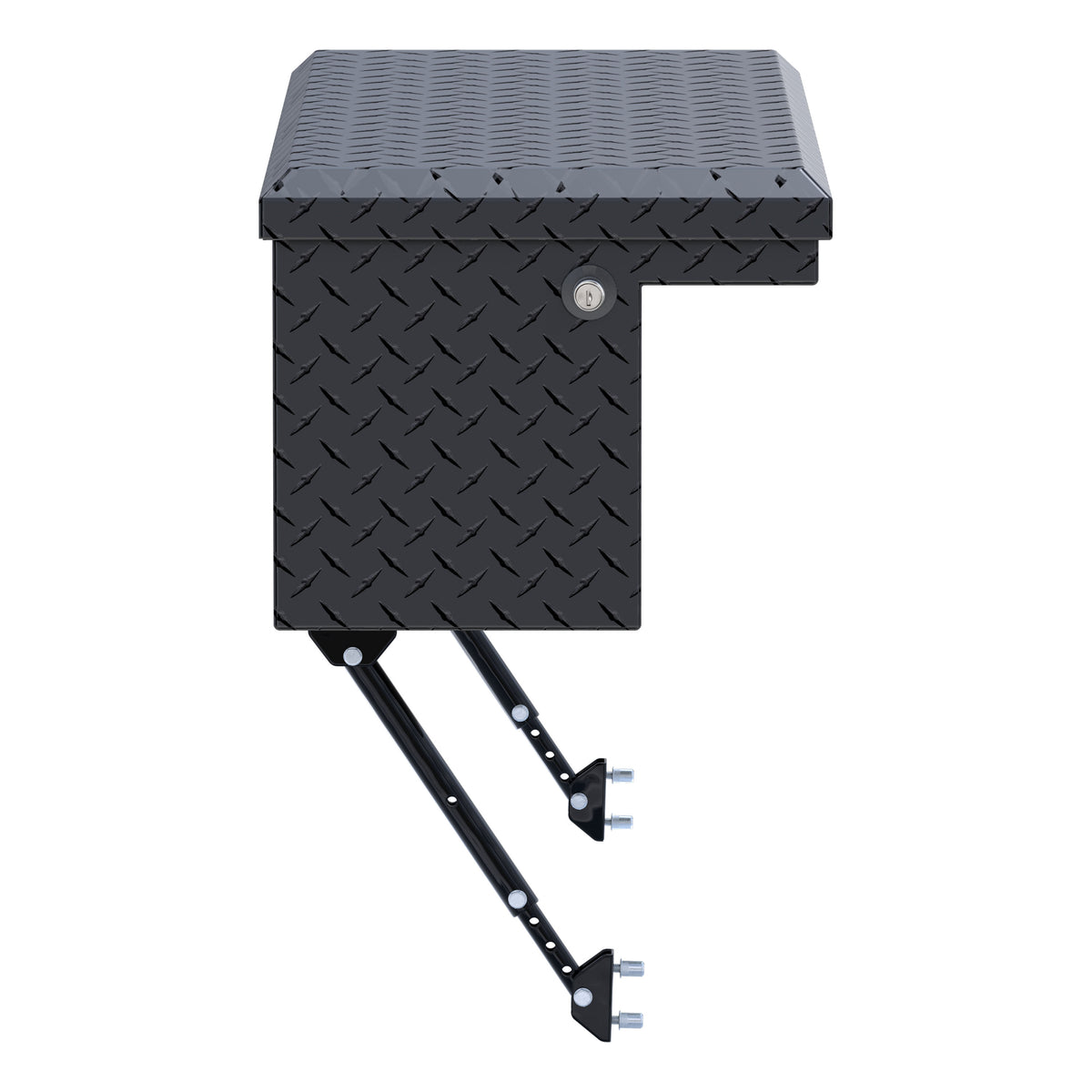 Matte Black Aluminum 36" Truck Side Tool Box with Low Profile, Space-Saving Legs
