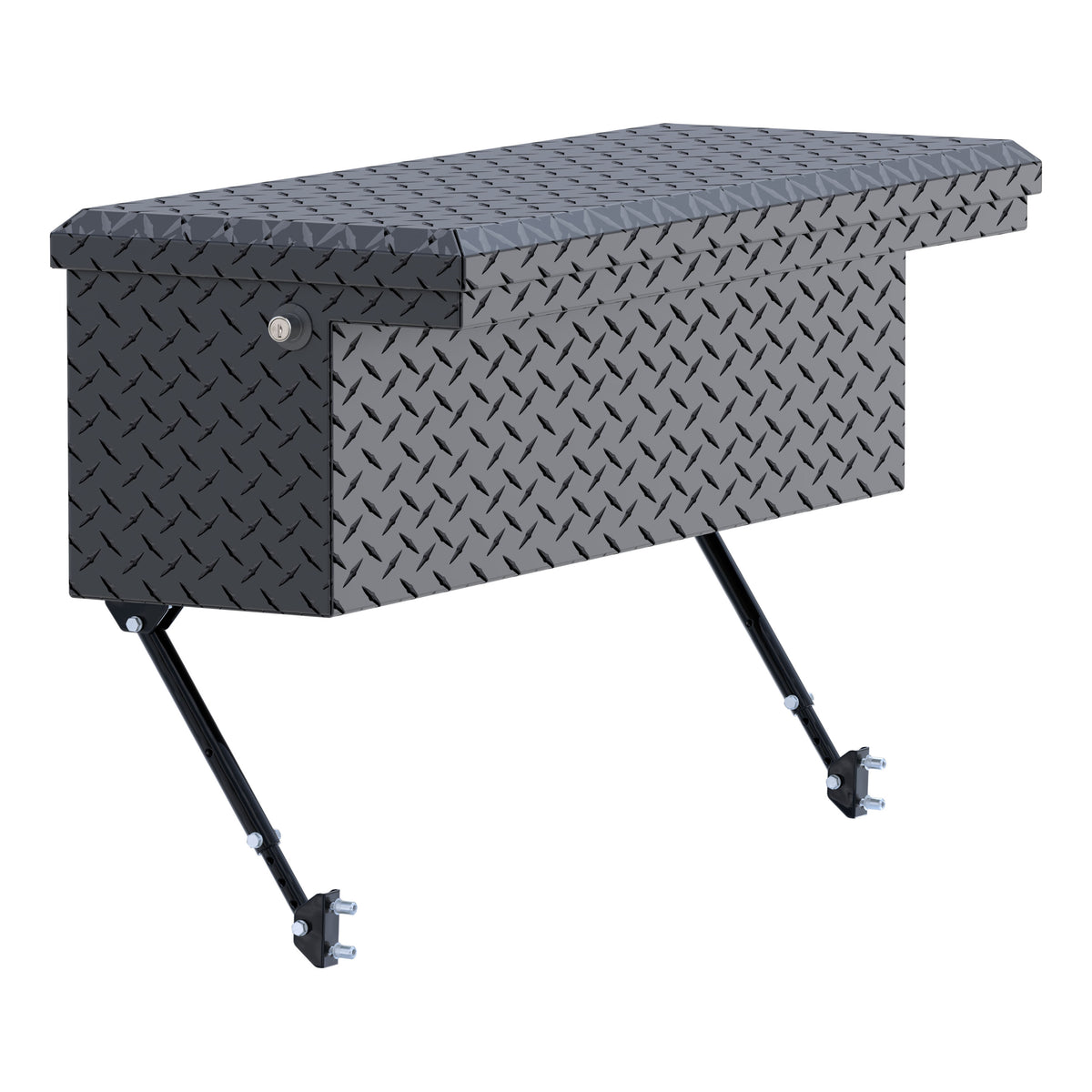 Matte Black Aluminum 36" Truck Side Tool Box with Low Profile, Space-Saving Legs