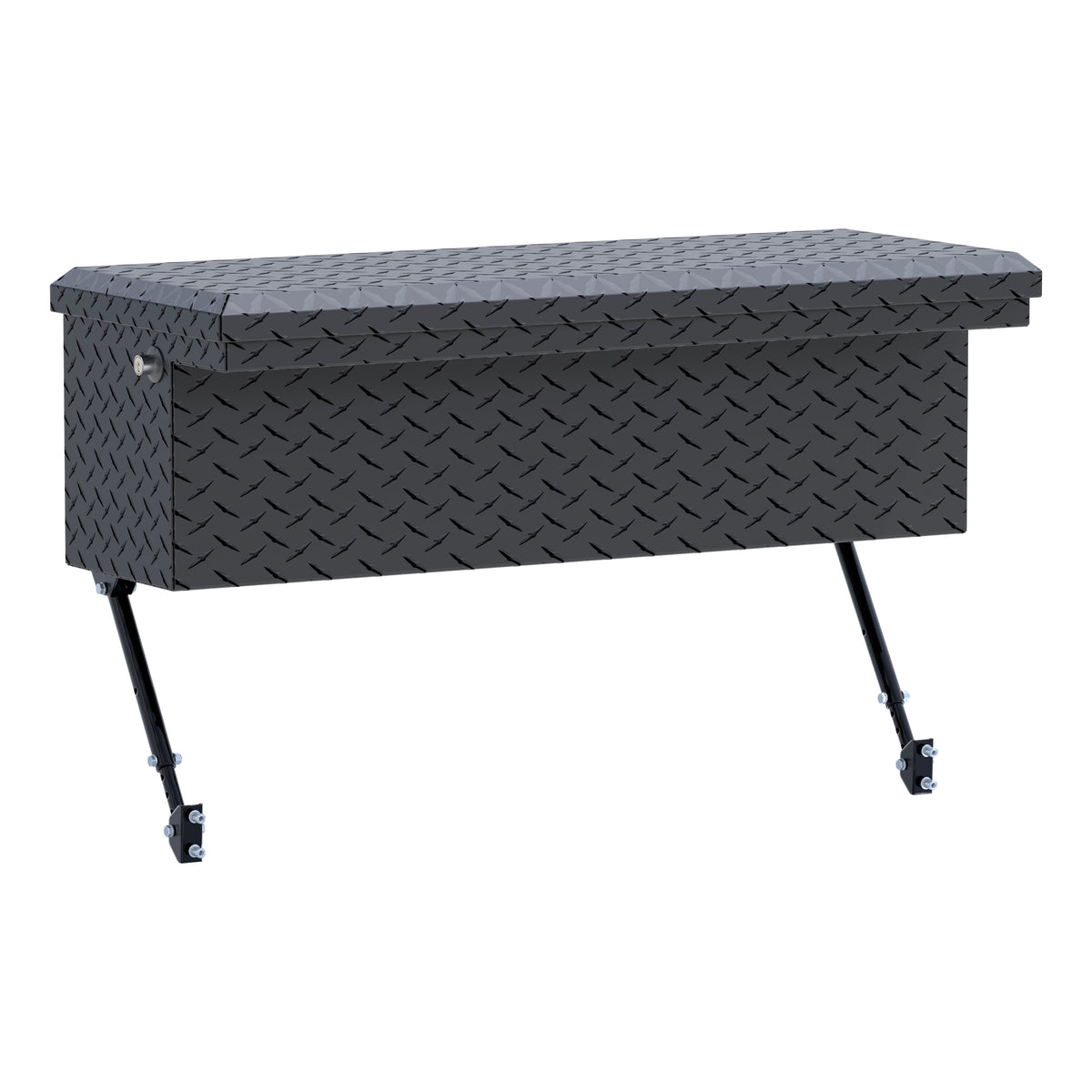 Matte Black Aluminum 36" Truck Side Tool Box with Low Profile, Space-Saving Legs