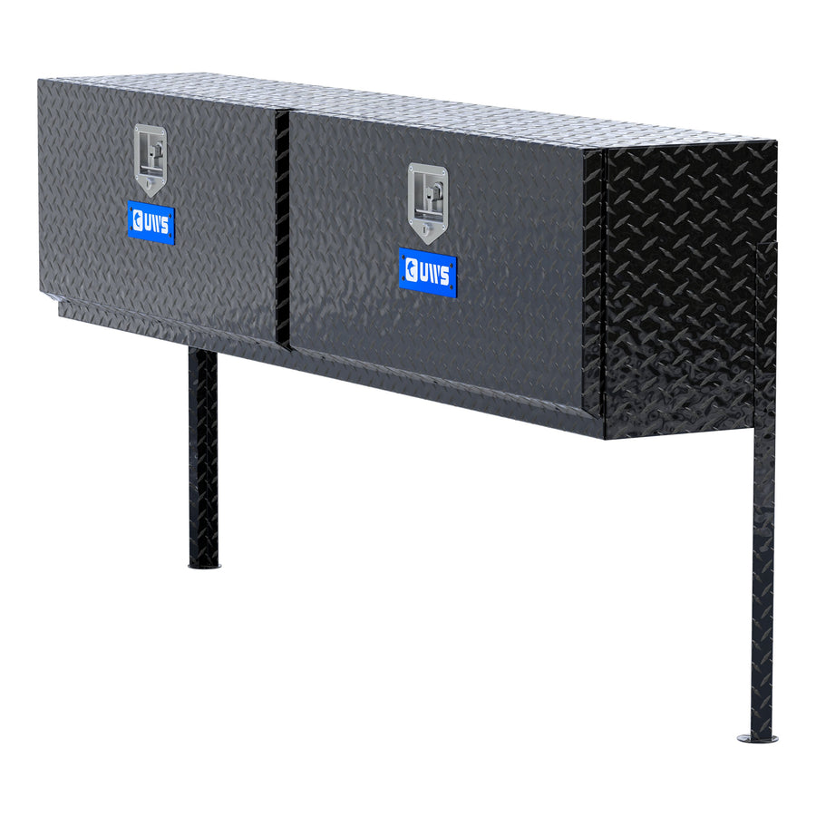 Gloss Black Aluminum 72" Double-Door Topside Truck Tool Box