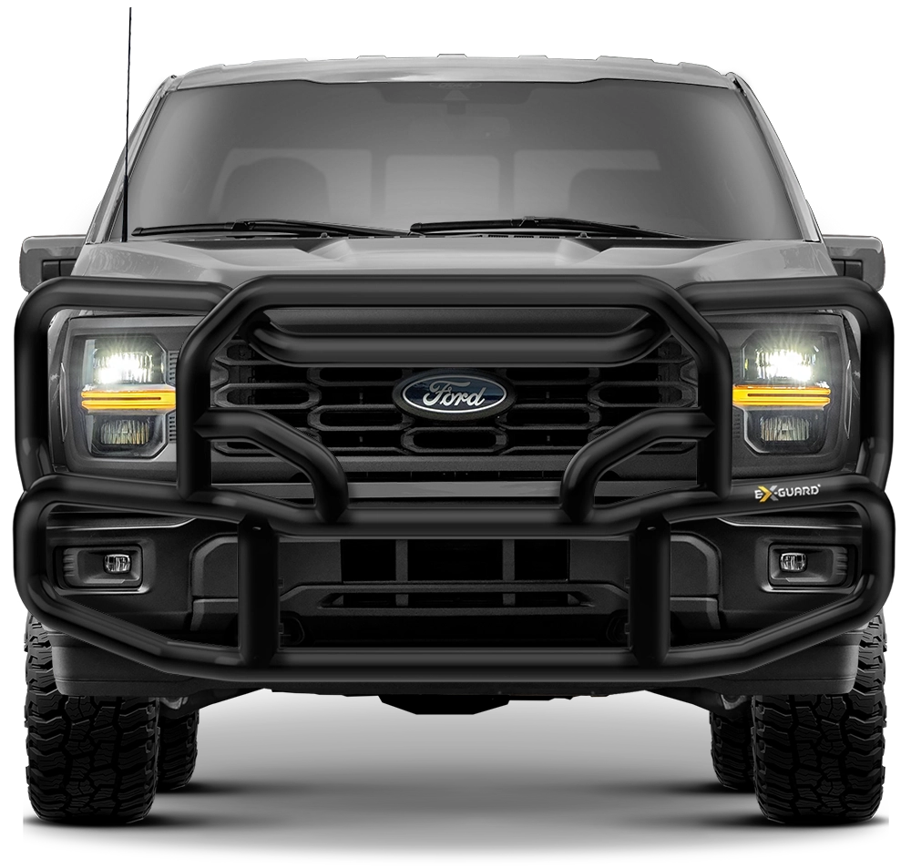 BLACK EX-GUARD 50-SERIES GRILLE GUARD AND BRACKET KIT FOR '21-NEWER FORD F-150