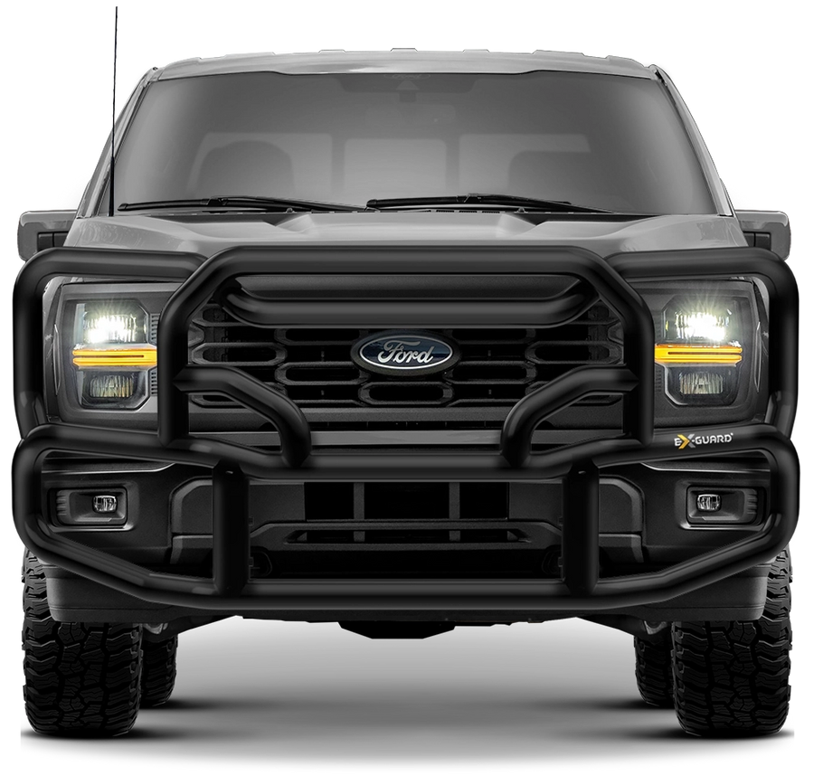 BLACK EX-GUARD 50-SERIES GRILLE GUARD AND BRACKET KIT FOR '21-NEWER FORD F-150