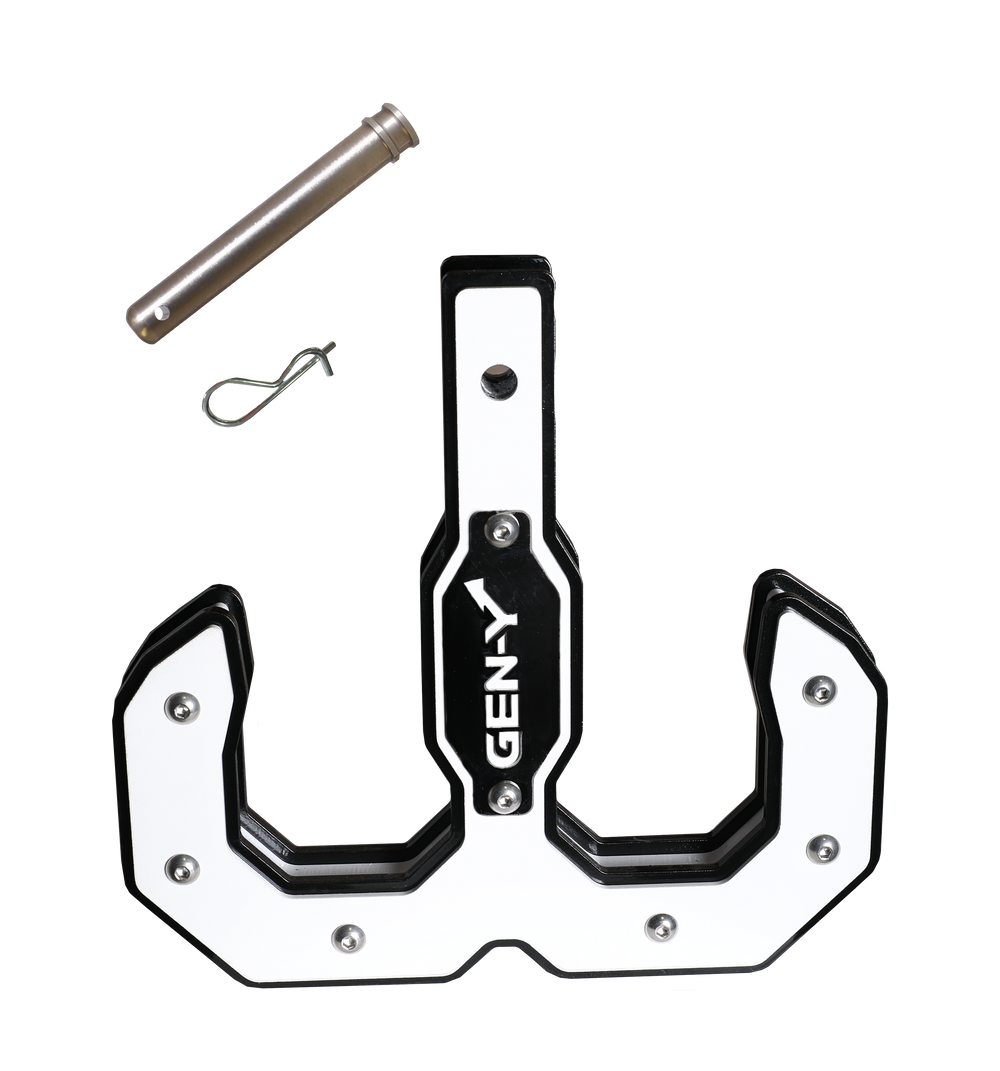 GEN-Y Hitch Hulk 2.0 16K Tow Hook 2" Shank Black/White with GH-099 Pin & GH-011 Clip