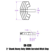 GEN-Y Hitch 2" Shank Heavy-Duty 500lb Serrated Hitch Step