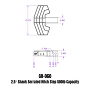 GEN-Y Hitch 2.5" Shank Serrated Hitch Step 500lb Capacity