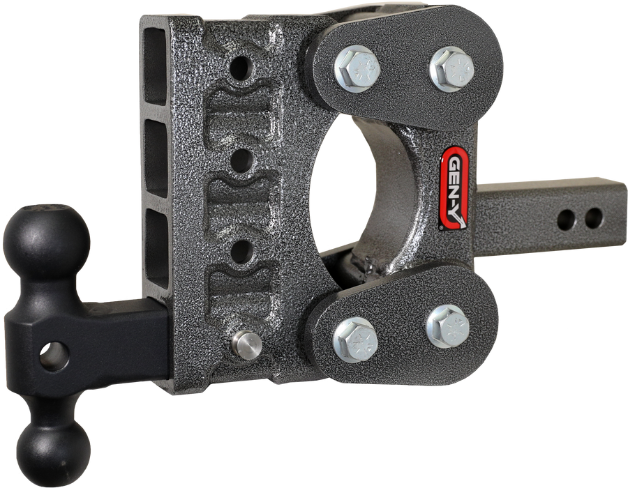 GEN-Y Hitch The BOSS TORSION-FLEX 2" Shank 5" Drop 1.1K TW 10K Hitch & GH-031 Dual-Ball