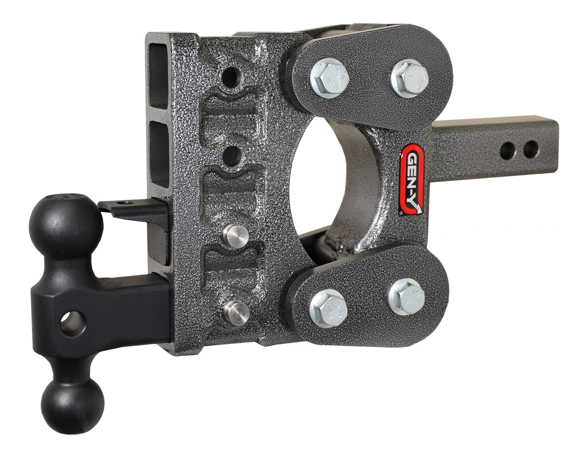 GEN-Y Hitch The BOSS TORSION-FLEX 2" Shank 5" Drop 1.1K TW 10K Hitch & GH-031 Dual-Ball & GH-032 Pintle Lock