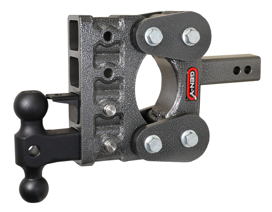 GEN-Y Hitch The BOSS TORSION-FLEX 2" Shank 5" Drop 1.1K TW 10K Hitch & GH-031 Dual-Ball & GH-032 Pintle Lock