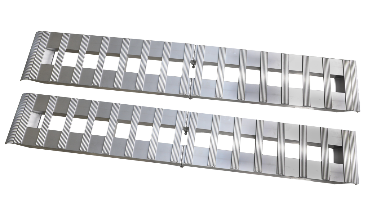 GEN-Y Hitch 1 Pair Heavy Duty 8 foot Foldable Aluminum Loading Ramp 15" x 96" 3K Capacity Per Ramp