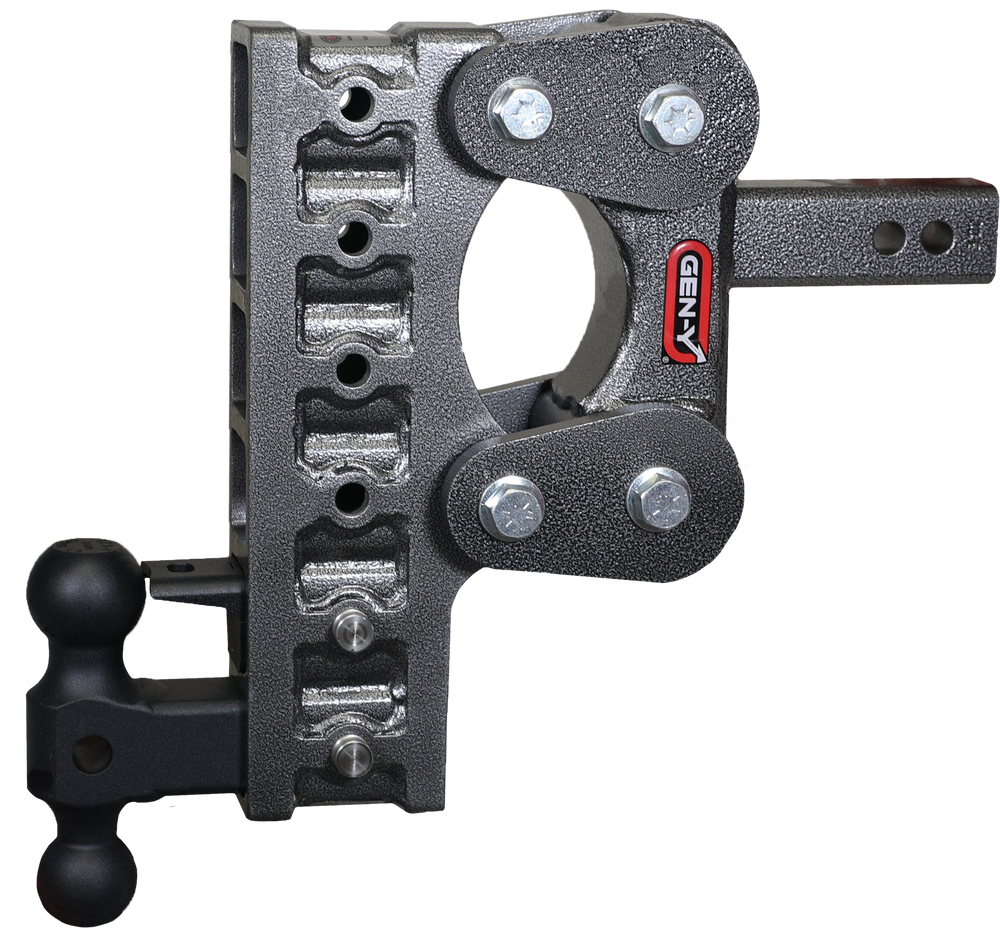 GEN-Y Hitch The BOSS TORSION-FLEX 2" Shank 10" Drop 1.1K TW 10K Hitch & GH-031 Dual-Ball & GH-032 Pintle Lock