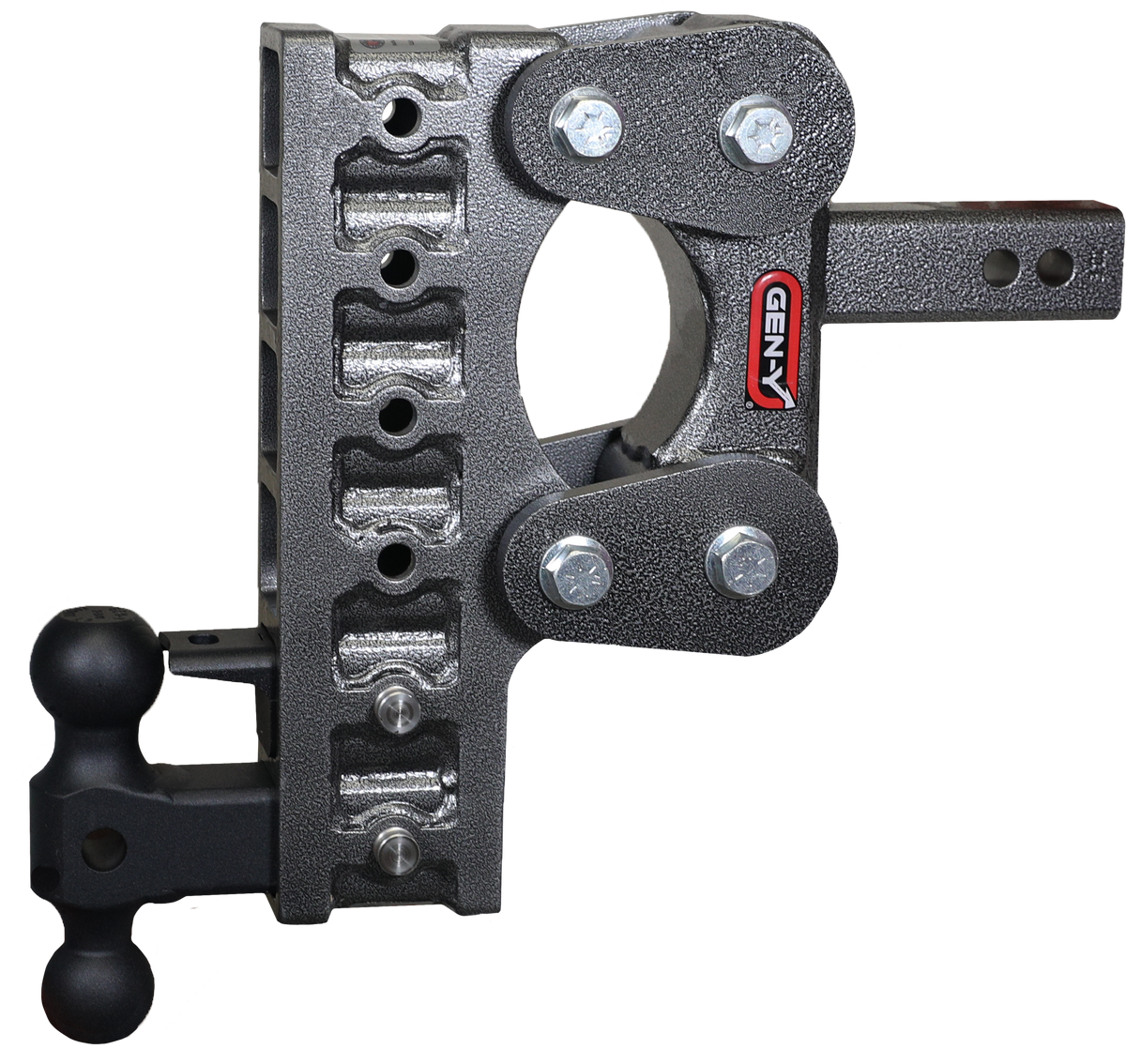 GEN-Y Hitch The BOSS TORSION-FLEX 2" Shank 10" Drop 1.1K TW 10K Hitch & GH-031 Dual-Ball & GH-032 Pintle Lock