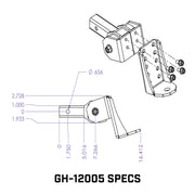GEN-Y Hitch GLYDER TORSION-FLEX 2" Shank 6" drop .4K - .7K TW 7K Hitch & Ball Platform with 1" Diameter Mounting Hole
