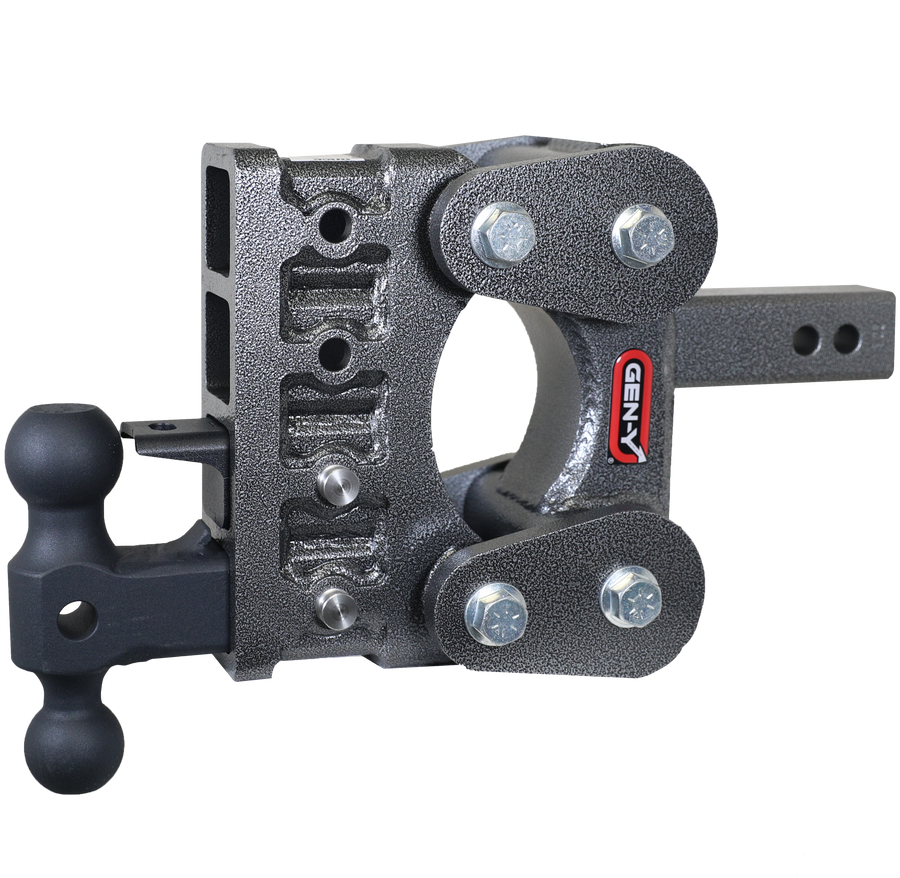 GEN-Y Hitch The BOSS TORSION-FLEX 2" Shank 5" Drop 1.7K TW 16K Hitch & GH-051 Dual-Ball & GH-032 Pintle Lock