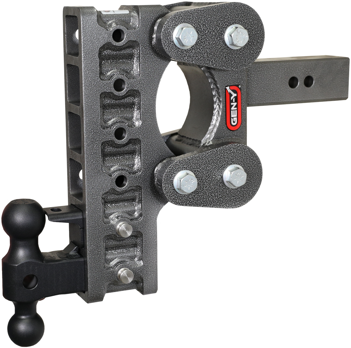 GEN-Y Hitch The BOSS TORSION-FLEX 2" Shank 10" Drop 1.7K TW 16K Hitch & GH-051 Dual-Ball & GH-032 Pintle Lock