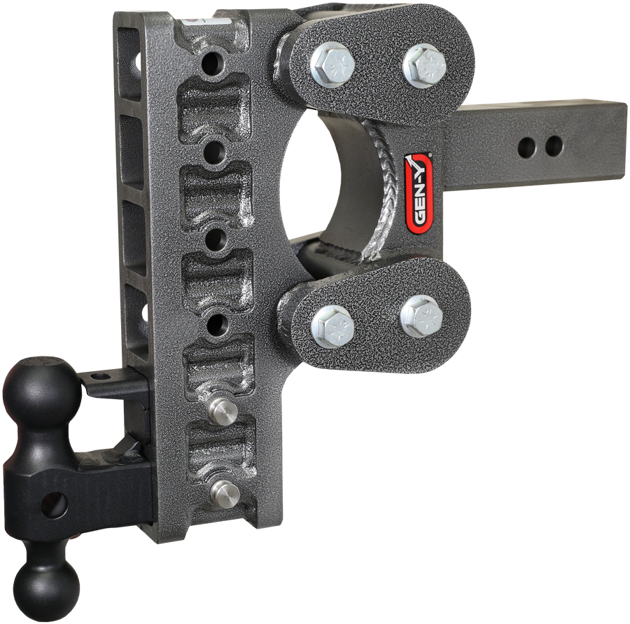 GEN-Y Hitch The BOSS TORSION-FLEX 2" Shank 10" Drop 1.7K TW 16K Hitch & GH-051 Dual-Ball & GH-032 Pintle Lock