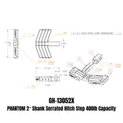 GEN-Y Hitch PHANTOM 2" Shank Serrated Hitch Step 400lb Capacity