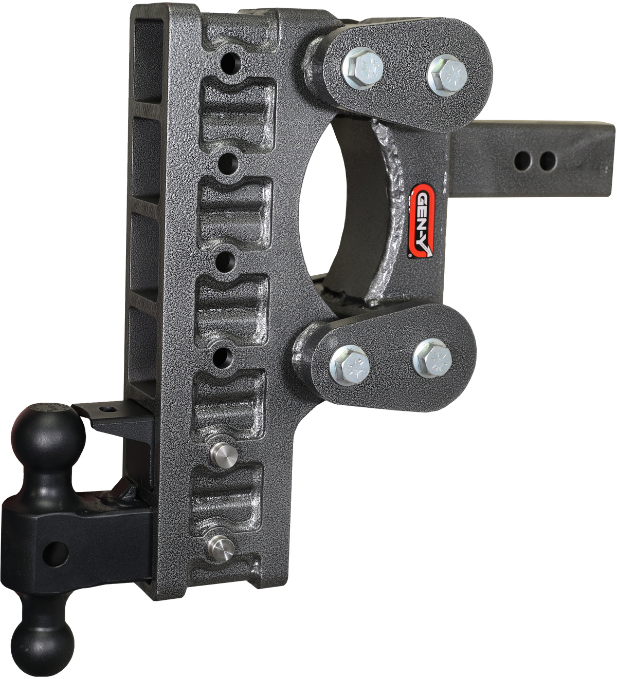 GEN-Y Hitch The BOSS TORSION-FLEX 2.5" Shank 12" Drop 2.4K TW 21K Hitch & GH-061 Dual-Ball & GH-062 Pintle Lock